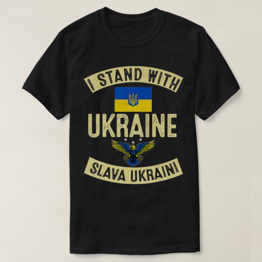 I Stand With Ukraine Support Ukraine Ukrainian  T-shirt (Design voorkant)