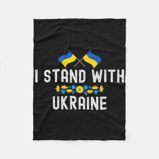 I Stand With Ukraine Supporters Sunflower Ukrainia Fleece Deken (Voorkant)