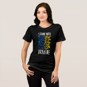 I stand with Ukraine. Trident of Ukraine.  Tri-Blend Shirt (Voorkant volledig)