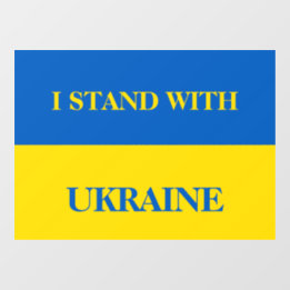 I stand with Ukraine. Ukrainian flag. Raamsticker