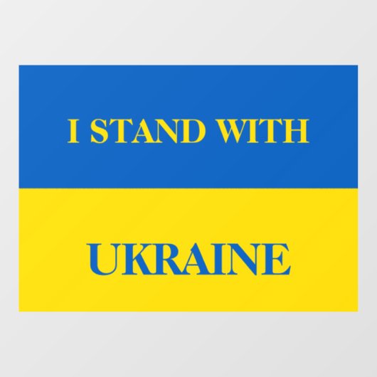I stand with Ukraine. Ukrainian flag. Raamsticker (Vel)