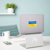 I stand with Ukraine. Ukrainian flag.  Sticker (Laptop op bureau)