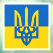 I stand with Ukraine. Ukrainian flag. Trident. Raamsticker (Vel 3)