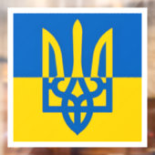 I stand with Ukraine. Ukrainian flag. Trident. Raamsticker (Vel 2)