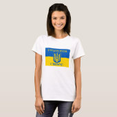 I Stand With Ukraine & Ukrainian Flag & Trident T-shirt (Voorkant volledig)