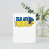 I Stand With Ukraine With Sunflower, Ukraine Pride Briefkaart (Staand voorkant)