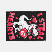 I Steal 67 Hearts Funny 67 Valentine Dinosaur Men  Fleece Deken (Voorkant (Horizontaal))