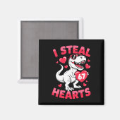I Steal 67 Hearts Funny 67 Valentine Dinosaur Men  Magneet (Voorkant / Achterkant)