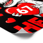 I Steal 67 Hearts Funny 67 Valentine Dinosaur Men  Poster (Hoek)