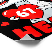 I Steal 67 Hearts Funny 67 Valentine Dinosaur Men  Poster (Hoek)