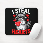 I Steal 67 Hearts Funny 67 Valentine Raccoon Men B Muismat (Met muis)