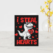 I Steal 67 Hearts T-rex Six Seven Valentines Day B Kaart (Gele Bloem)