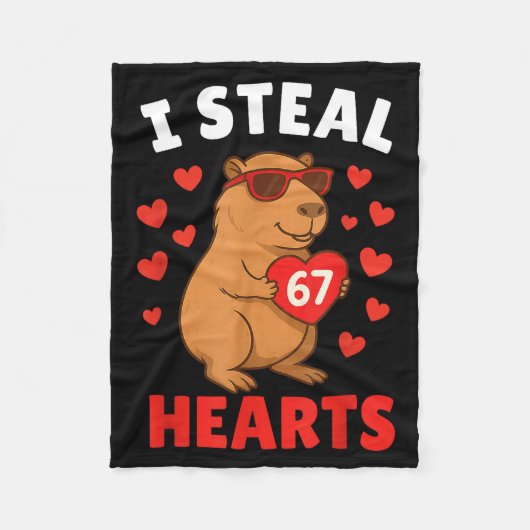 I Steal 67 Hearts Valentine’s Day 67 Meme 6 7 Capy Fleece Deken (Voorkant)