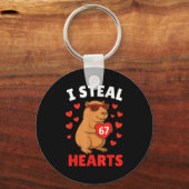 I Steal 67 Hearts Valentine’s Day 67 Meme 6 7 Capy Sleutelhanger (Voorkant)