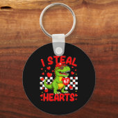 I Steal Hearts 67 Valentine’s Day 67 Dinosaur T-re Sleutelhanger (Voorkant)