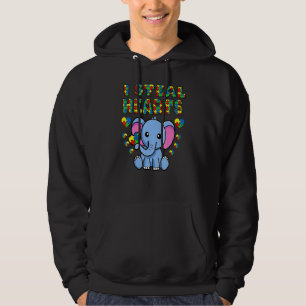 I Steal Hearts Autism Awareness Elephant Puzzle Pi Hoodie