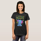 I Steal Hearts Autism Awareness Elephant Puzzle Pi T-shirt (Voorkant volledig)