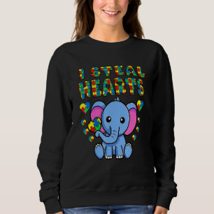 I Steal Hearts Autism Awareness Elephant Puzzle Pi Trui