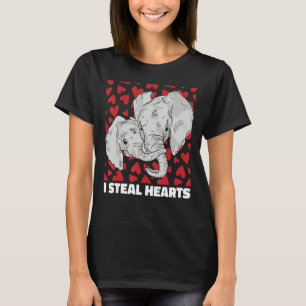 I Steal Hearts Baby Elephant Valentijnsdag Cute A T-shirt