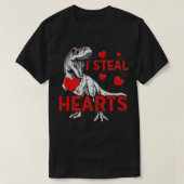 I Steal Hearts Boys Kind T Re Dinosaur Valentijnse T-shirt (Design voorkant)