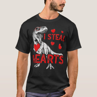 I Steal Hearts Boys Kind T Re Dinosaur Valentijnse T-shirt