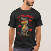 I Steal Hearts Cute Dinosaur Hugging Valentijns D T-shirt (Voorkant)
