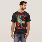 I Steal Hearts Cute Valentijns Dinosaur Rex T-shirt (Voorkant volledig)