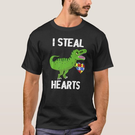 I Steal Hearts Dinosaur Autism Awareness Toddler B T-shirt (Voorkant)