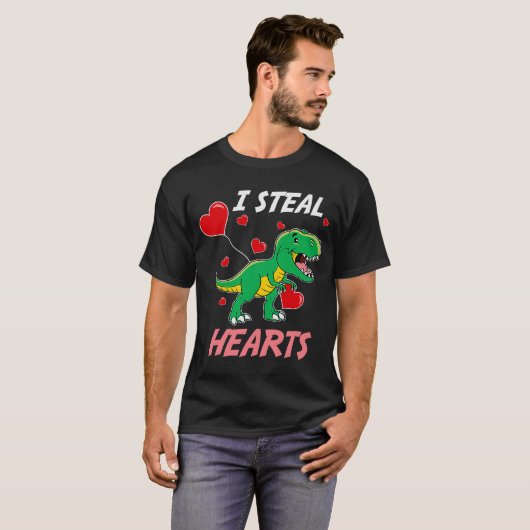 I Steal Hearts Dinosaur Kinder Design Prehistorisc T-shirt (Voorkant volledig)
