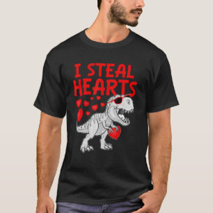 I Steal Hearts Dinosaur T Rex Cute Baby Boys Valen T-shirt