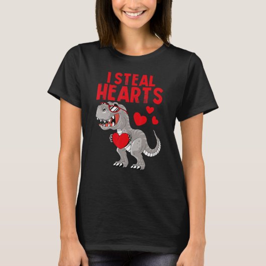 I Steal Hearts Dinosaur Valentines Day For Toddler T-shirt (Voorkant)