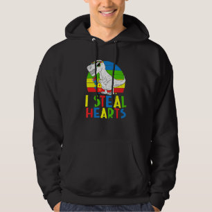 I Steal Hearts Dinosaurs T Rex Puzzle Autisme Hoodie