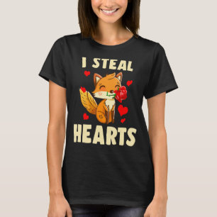 I Steal Hearts Fox Animal Valentijnsdag Kinder jon T-shirt