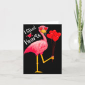 I Steal Hearts Funny Flamingo Lover Valentine's Da Kaart (Voorkant)