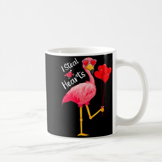 I Steal Hearts Funny Flamingo Lover Valentine's Da Koffiemok (Rechts)