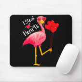 I Steal Hearts Funny Flamingo Lover Valentine's Da Muismat (Met muis)