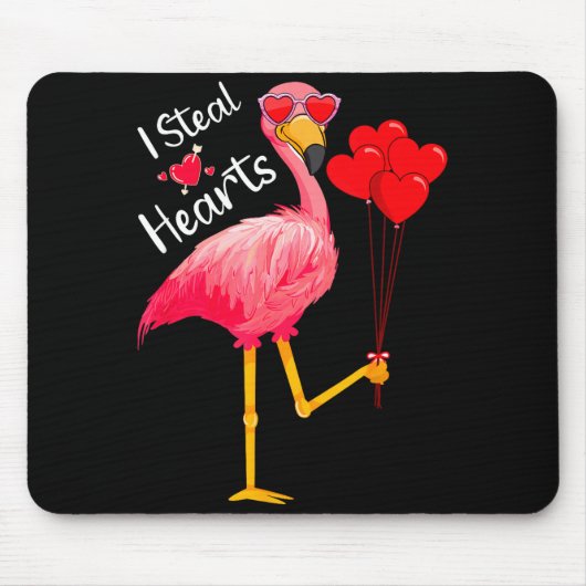 I Steal Hearts Funny Flamingo Lover Valentine's Da Muismat (Voorkant)