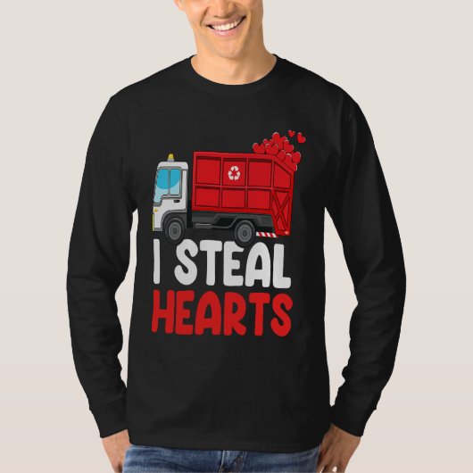 I Steal Hearts Garbage Truck Valentines Day For F T-shirt (Voorkant)