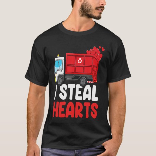 I Steal Hearts Garbage Truck Valentines Day  For F T-shirt (Voorkant)