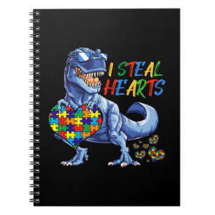 I Steal Hearts Puzzle Autism Awareness Dinosaurs Notitieboek