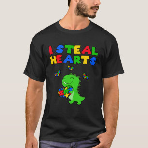 I Steal Hearts Puzzle Autism Awareness Maand Rex D T-shirt