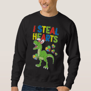 I Steal Hearts Puzzle Autism Awareness T Rex Dinos Trui