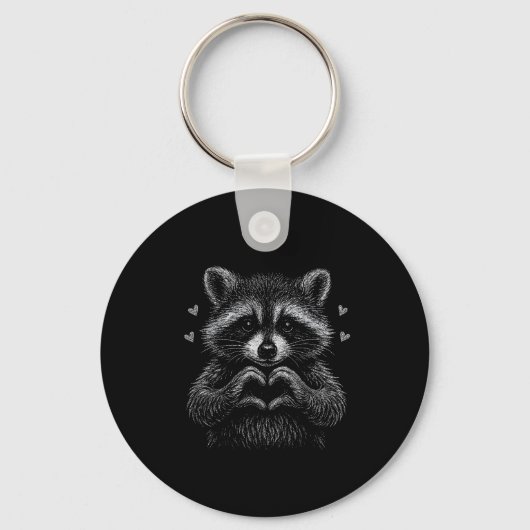 I Steal Hearts Raccoon Valentines Racoon Meme Grap Sleutelhanger (Voorkant)