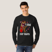 I Steal Hearts T rex Love Dinosaur Valentines Day  T-shirt (Voorkant volledig)