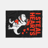 I Steal Hearts Trex Dino Baby Boy Valentines Toddl Fleece Deken (Voorkant (Horizontaal))