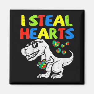 I Steal Hearts Trex Dinosaur Kinder Boys Autisme A Magneet