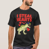 I Steal Hearts Valentijnsdag Cute Dinosaur T-Rex T-shirt (Voorkant)
