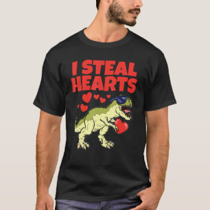 I Steal Hearts Valentijnsdag Cute Dinosaur T-Rex T-shirt