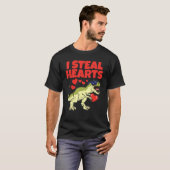 I Steal Hearts Valentijnsdag Cute Dinosaur T-Rex T-shirt (Voorkant volledig)