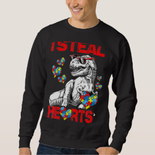I Steal Hearts Valentines Day Boys Kids Dinosaur T Trui